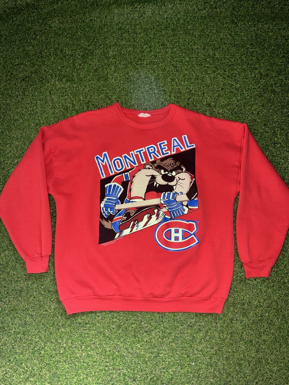 Vintage Montreal Canadiens Taz Crewneck Size L 1989 NHL